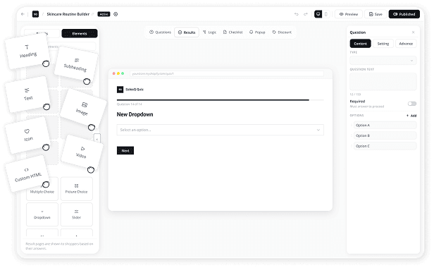 AISalesQ quiz builder interface
