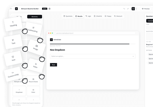 AiSalesQ-Analytics-Dashboard auf Desktop und Mobilgerät mit Quiz-Aufrufen und Umsatzstatistiken