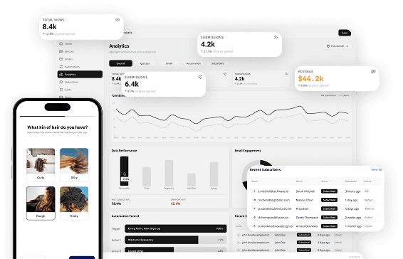 AiSalesQ-Quiz-Builder-Fragen-Editor mit Drag-and-Drop-Elementpanel